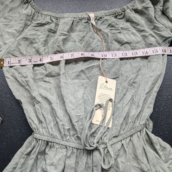 Elan Romper Green Elastic Waist Lightweight Size Small - Picture 4 of 8